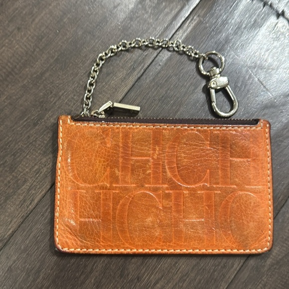 Carolina Herrera Brown Leather Coin Purse - Picture 3 of 6